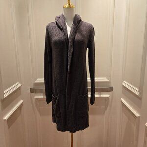 BAREFOOT DREAMS gray taupe CozyChic Lite Long hooded cardigan Women's XS/S